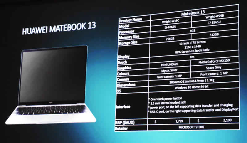 Huawei Matebook specs