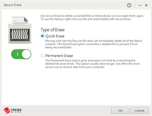 Secure file erasure