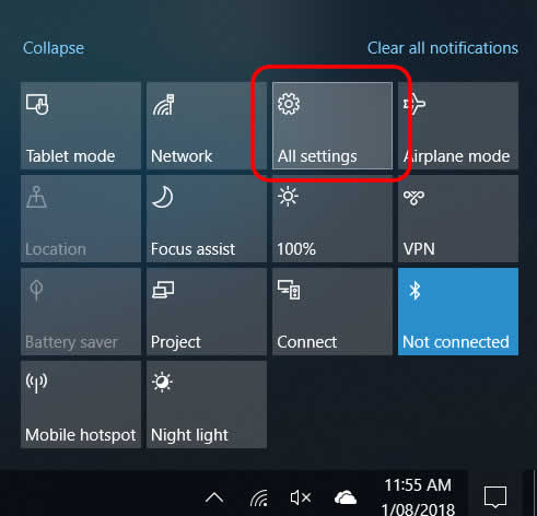 July 18 Screen Shot Settings under notifications