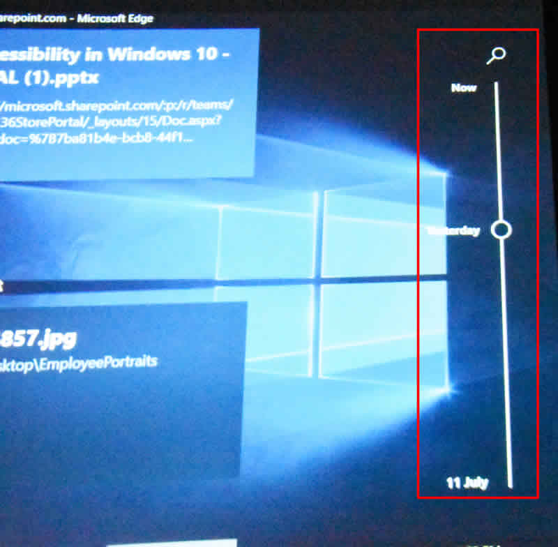 July 18 Screen Shot Time line range