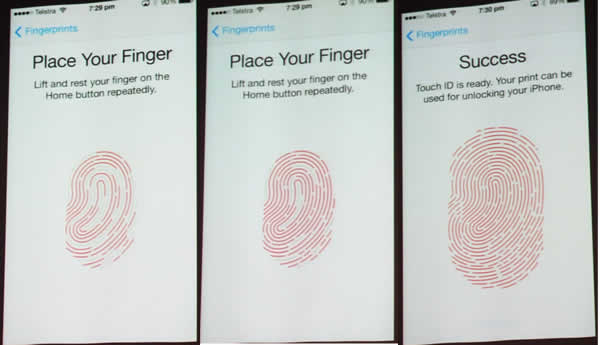 Finger print recognition sequence