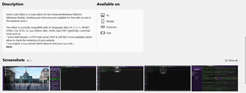 Serris Code Editor Store description