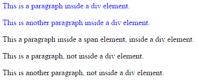 div > p result