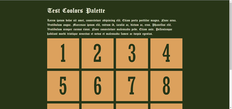 Grid example using the palette